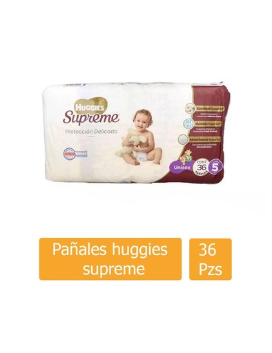 [7501943441804] Huggies Supreme Pure & Natural Etapa 5 Niño Empaque Con 36 Piezas