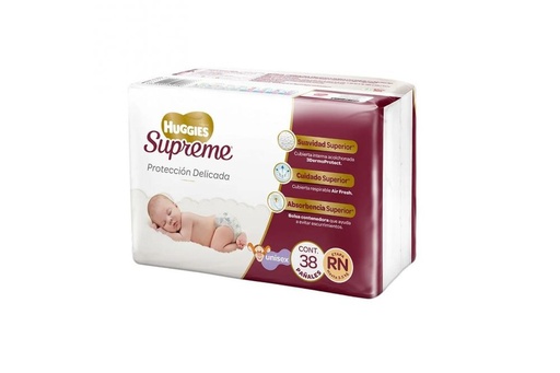 [7501943416178] Pañal Huggies Supreme Unisex Recién Nacido 40 Piezas 