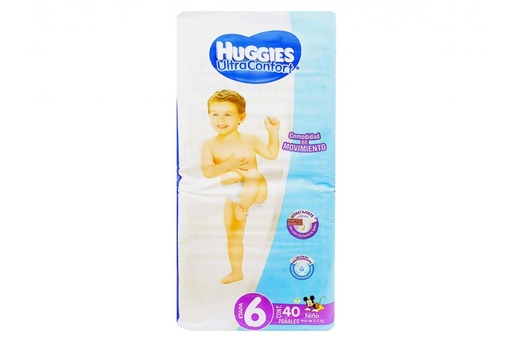 [7506425604364] Huggies Ultra Confort Etapa 6 Niño Paquete Con 40 Piezas