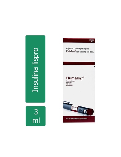 [7501082242447] Humalog Kwikpen 100 UI/Ml Inyectable 3 Ml 