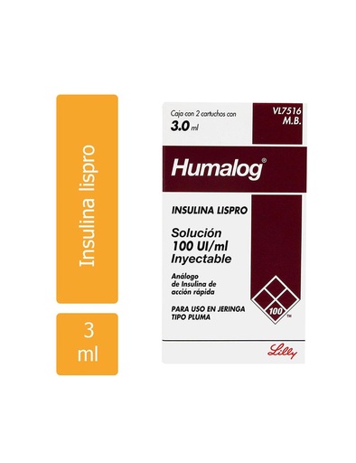 [7501082208740] Humalog Cartuchos Inyectables 2 Piezas 3.0 Ml 