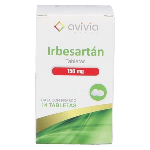 [7502216804692] Irbesartán 150 Mg Frasco 14 Cápsulas Genérico Avivia 