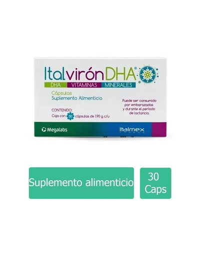 [7501390913121] Italviron DHA Suplemento Alimenticio 30 Cápsulas 