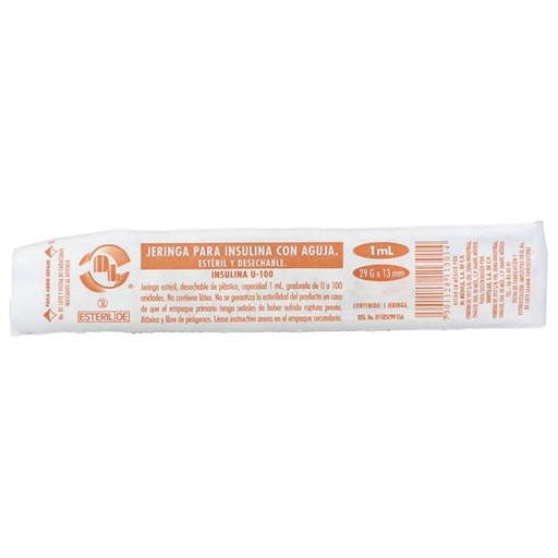 [7501128113014] Jeringa Desechable Dl 1 Ml Insulina 29 G X 13 Mm 
