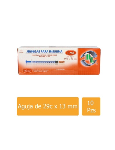 [7501128113038] Jeringa Desechable Dl 1 Ml Insulina 29 G X 13 Mm 10 Piezas 