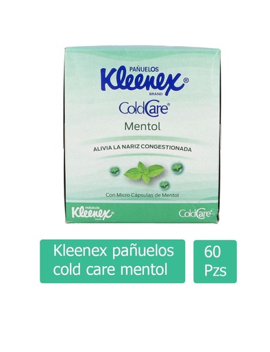 [7501017367498] Kleenex Pañuelos Cold Care Mentol Caja Con 60 Pañuelos