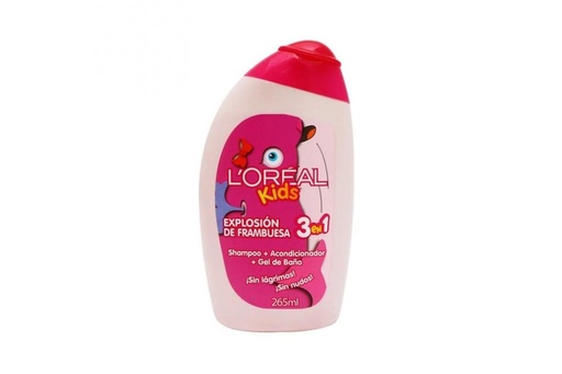 [7506078941755] Shampoo L'Oréal Kids 3 En 1 Explosión Frambuesa 265 Ml 
