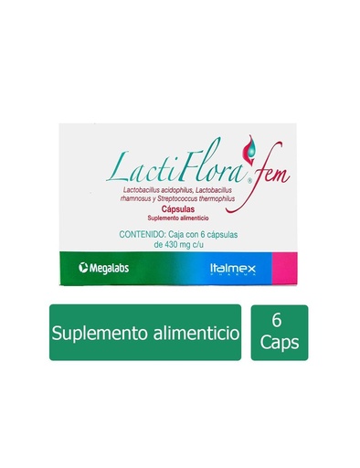 [7501390912599] Lactiflora Fem 430 Mg Caja Con 6 Cápsulas