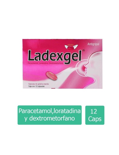 [7503008344303] Ladexgel Paracetamol/Loratadina/Dextrometorfano 12 Cápsulas Genérico Progela 