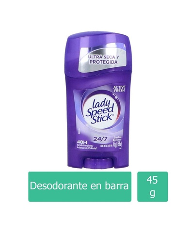 [7509546015514] Desodorante Lady Speed Stick Double Defense Active Fresh 45 G 