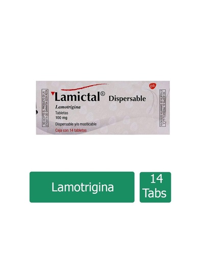 [7501046429716] Lamictal Dispersable 100 Mg Caja Con 14 Tabletas Sabor Grosella
