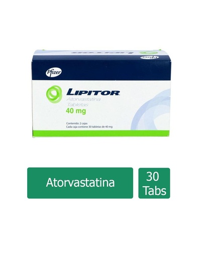 [7501287640918] Lipitor 40 Mg 30 Tabletas 2 Cajas
