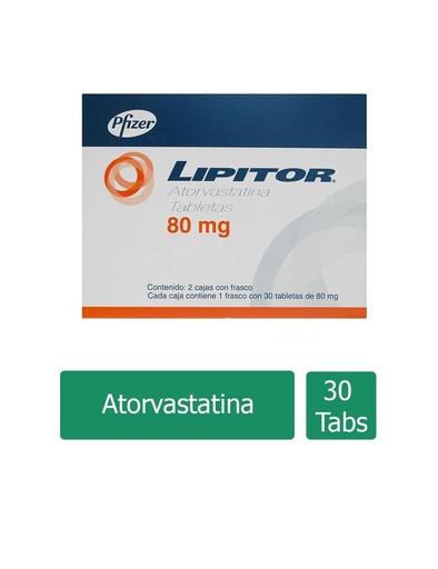 [7501287640932] Lipitor 80 Mg 30 Tabletas 2 Cajas 