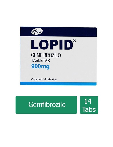 [7501287618320] Lopid 900 Mg 14 Tabletas 
