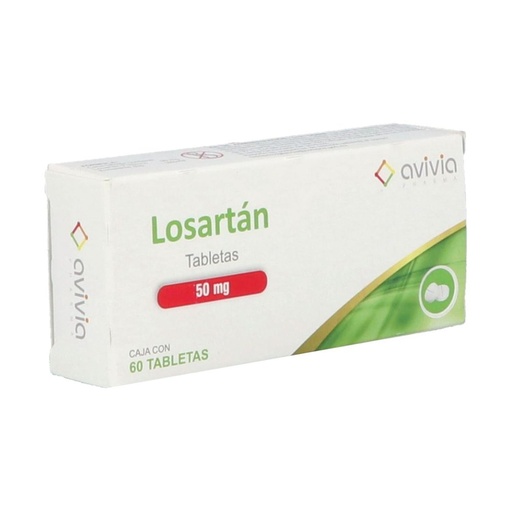 [7502216803954] Losartan 50 Mg 60 Tabletas Genérico Avivia 