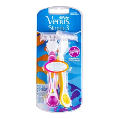 [7702018072392] Máquina Afeitar Gillette 3 Simply Venus 2 Piezas 