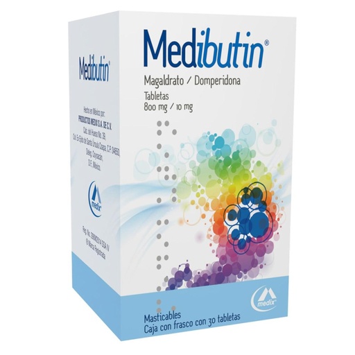 [7501293201912] Medibutin 800/10 Mg 30 Tabletas Masticables 