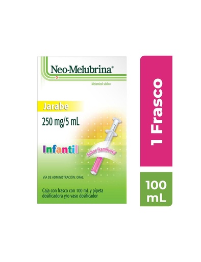 [7501165000315] Neo-Melubrina Jarabe 5G/100 Ml Frasco Con Vaso Y/O Pipeta Dosificadora, Sabor Frambuesa 