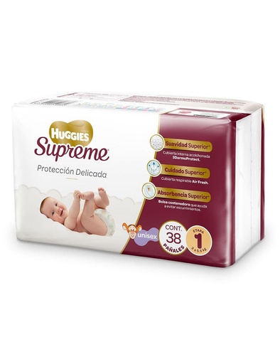 [7501943416864] Pañal Huggies Supreme Unisex Etapa 1 40 Piezas 