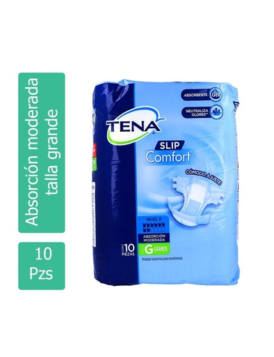 [7501019051647] Pañales para Adulto TENA Slip Comfort Talla:G 10 piezas 