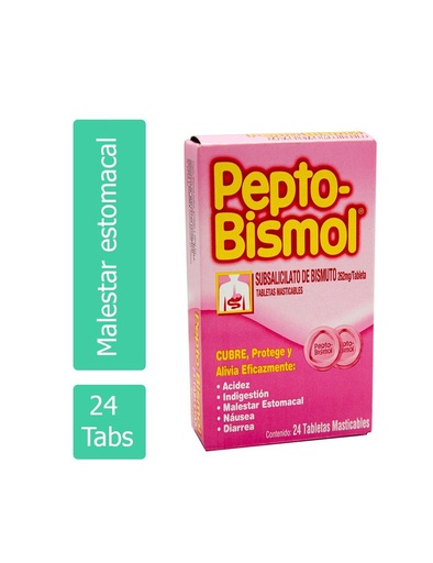 [7501001258030] Pepto-Bismol Original 24 Tabletas Masticables 