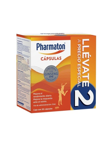 [7501165011380] Pharmaton Multivitamínico Para Adultos. Mejora El Rendimiento Diario. 30 + 30 Cápsulas De 40 Mg C/U 