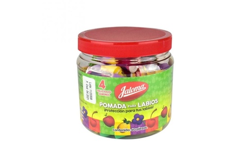 [759684391255] Pomada Labial Jaloma Varios Sabores Vitrolero 60 Tubos 