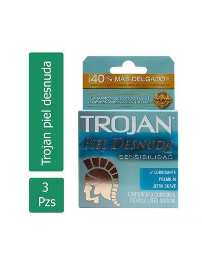 [7501080954199] Preservativo Trojan Piel Desnuda 3 Condones 