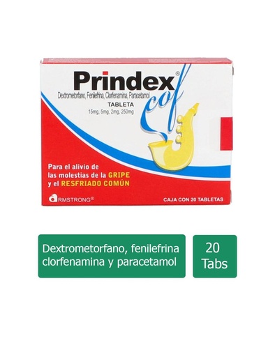 [7501089801234] Prindex-Cof 15 / 5 / 250 Mg 20 Tabletas 