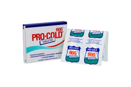 [7501104200011] Pro Cold 666 8 Tabletas 