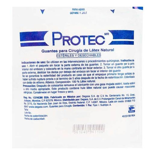 [7501048941100] Guantes Cirujano Desechable Número 8 
