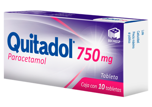 [7501573900269] Quitadol Paracetamol 750 Mg 10 Tabletas Genérico Com Biomep 