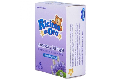 [7501022105344] Ricitos De Oro Jabón De Tocador Lavanda Y Lechuga Caja Con Barra 90G