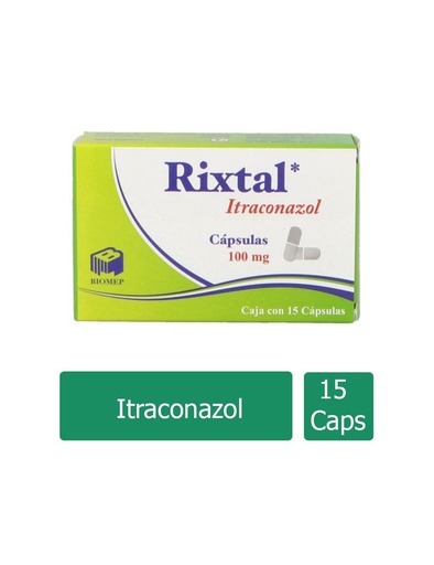 [7501573920182] Rixtal Itraconazol 100 Mg 15 Cápsulas Genérico Com Biomep 