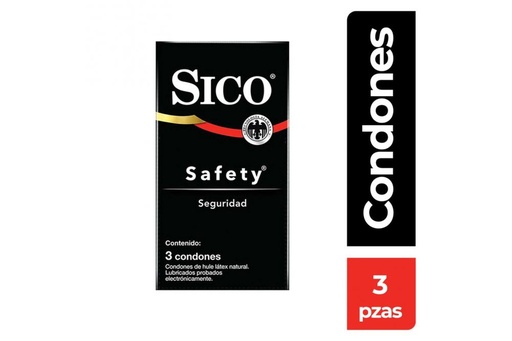 [7501058367129] Preservativo Sico Safety 3 Piezas De Látex 
