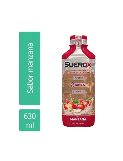 [650240032257] Suerox 8 Iones Manzana 630 Ml 