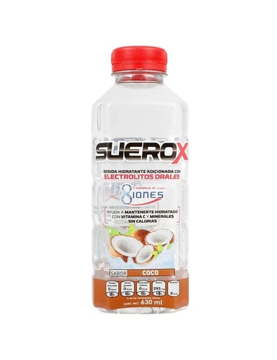 [650240035395] Suerox 8 Iones Electrolito Oral Sabor Coco Con 630 Ml