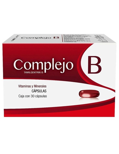 [7503008344730] Tamilgentrin Complejo B Vitaminas y Minerales 30 Cápsulas Genérico Progela 