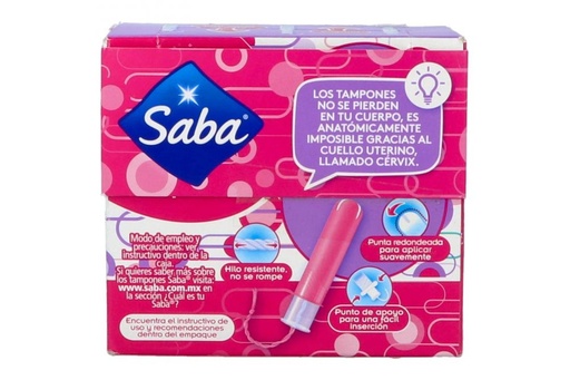 [7501019036422] Tampones Saba Súper Plus con Aplicador Compacto 10 pzas 