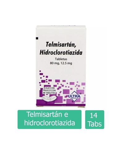 [7502216803244] Telmisartan Hidroclorotiazida 80 12.5Mg 14 Tabletas