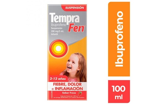 [7501058715555] Tempra Fen Fresa Fiebre Dolor E Inflamación 2-12 Años Suspensión100 Ml 