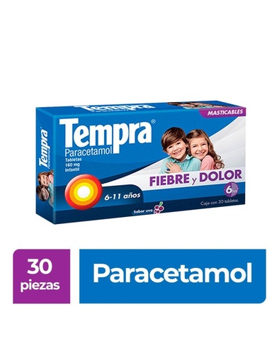 [7501095452208] Tempra Uva 160 Mg 30 Tabletas Masticables 