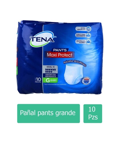 [7501019051166] Ropa interior desechable TENA Pants Maxi Protect Talla:G 10 piezas 