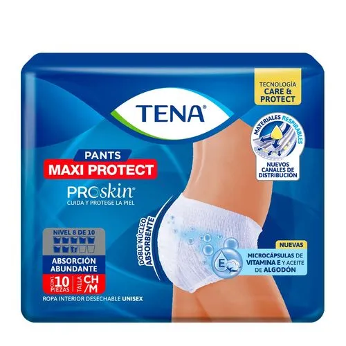 [7501019051159] Ropa interior desechable TENA Pants Maxi Protect Talla:M 10 piezas 