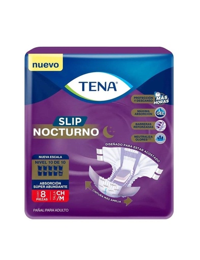 [7501019053276] Pañales para Adulto TENA Slip Nocturno Talla:M 8 piezas 