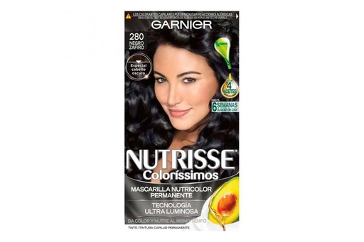 [7509552624380] Tinte Garnier Nutrisse Coloríssimos 280 Negro Zafiro 