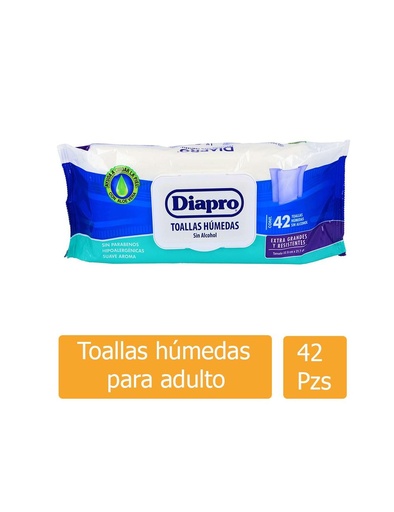 [7501943468054] Toallas Húmedas Diapro Aloe Adulto 42 Piezas 