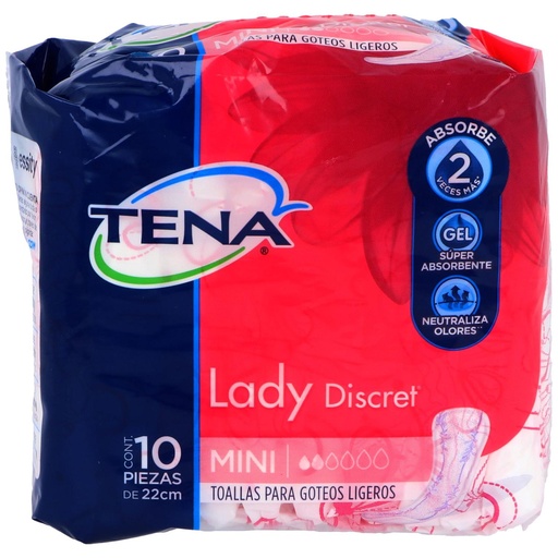 [7501019003103] Toallas para incontinencia TENA Lady Discret Mini 10 piezas 