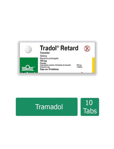 [7502209290464] Tradol Retard 100 Mg 10 Tabletas 