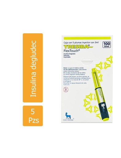 [7503007822635] Tresiba Flex Touch 5 Plumas 3 Ml (100 U/Ml) 